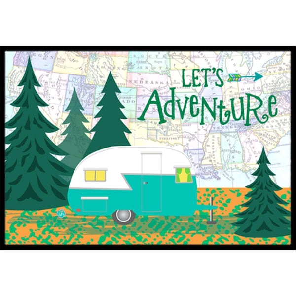 Carolines Treasures Lets Adventure Glamping Trailer Indoor or Outdoor Mat, 24 x 36 CA78928 - main